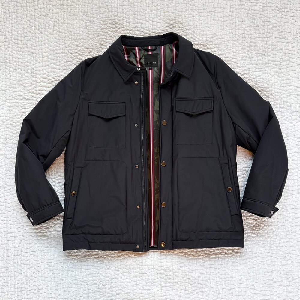 Ted Baker padded Nylon Car Coat in Black, Men's TB size 6 (Medium-Large)